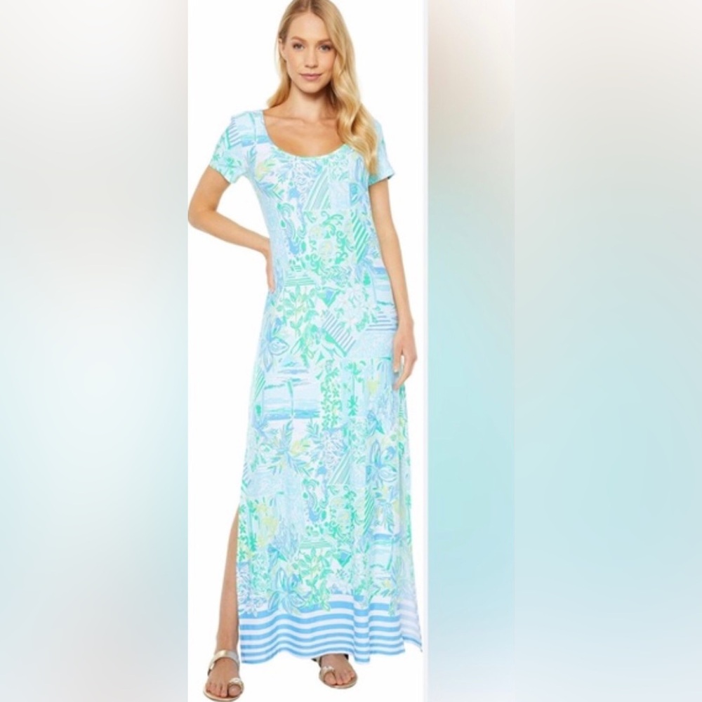 NWT Lilly Pulitzer Wynne Maxi Dress in Beach Happy Print Size L